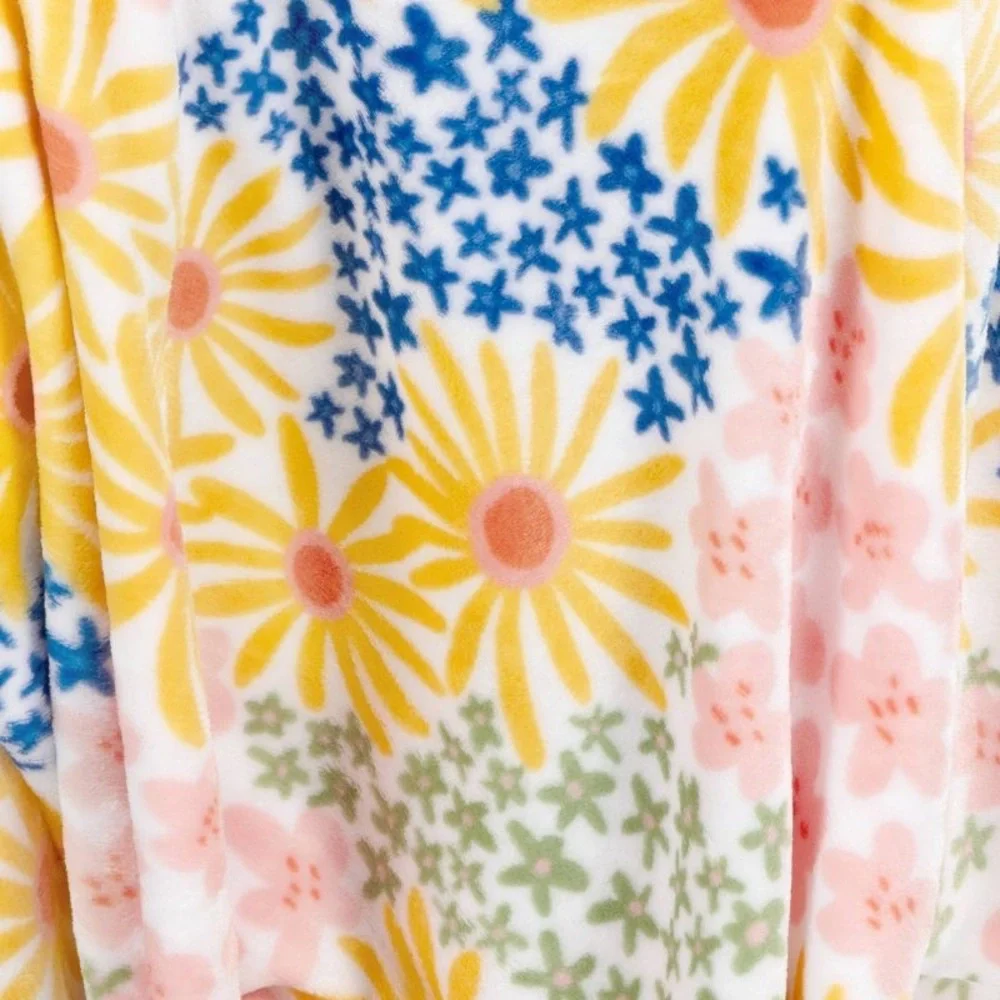 Room Essentials Printed Plush Floral Easter Throw Blanket
